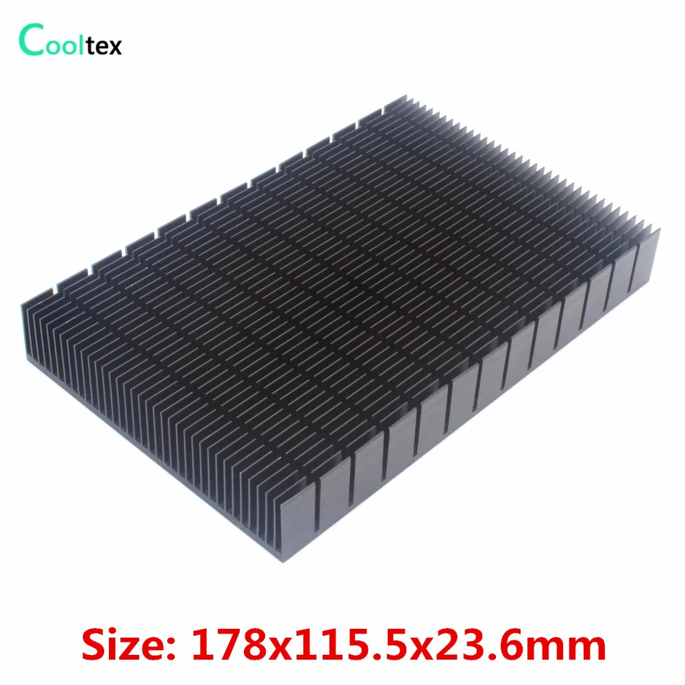 

Black Aluminum Heatsink 178x115.5x23.mm Heat Sink Radiator Cooler for LED Chip Electronic heat dissipation Cooling