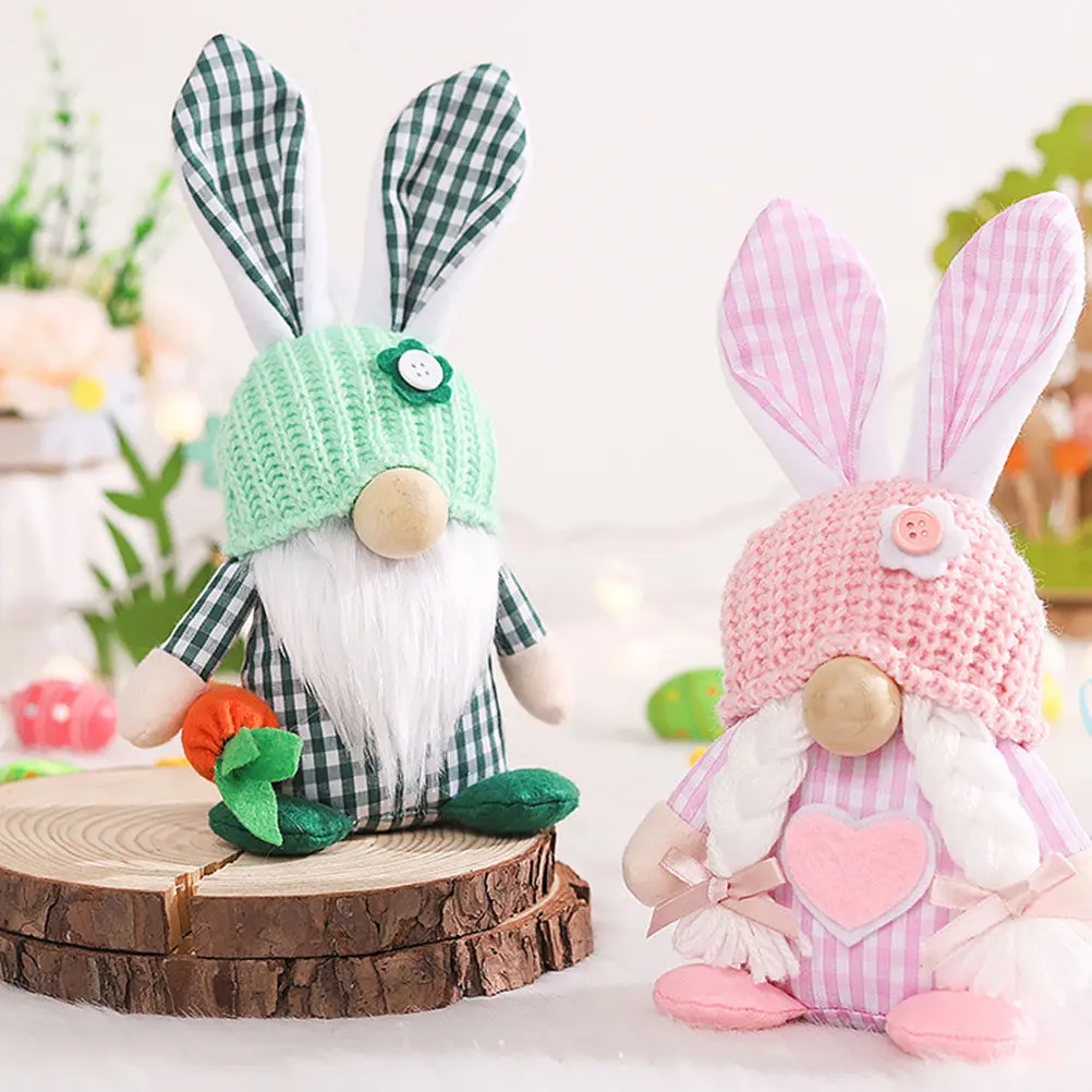 

Пасхальный гном-кролик: компактное очаровательное украшение для вечеринок, декор для рабочего стола, праздничное украшение, креативный подарок