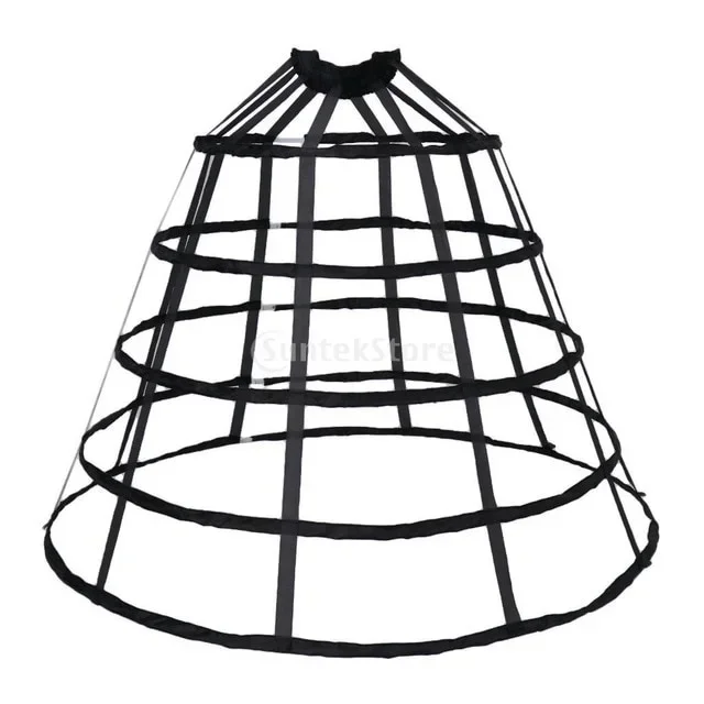 Women Gothic Lolita Birdcage3/4/ 5 Hoop Petticoat Underskirt Medieval Victorian Circle Fishbone Crinoline Pannier image 3