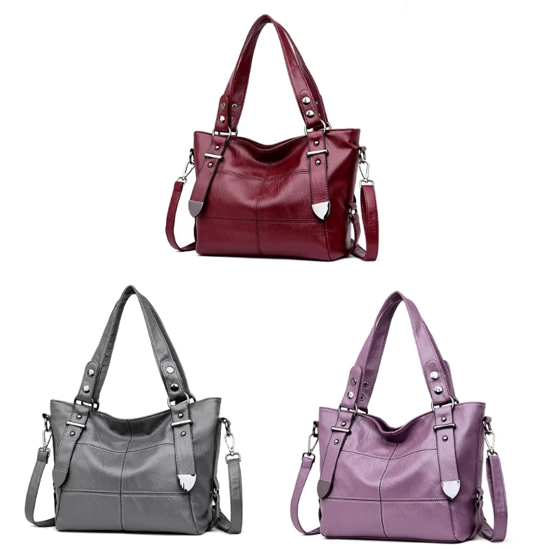 Bolso bandolera cuero PU, bolso hombro con correa ajustable, bolso mano para mujeres y niñas