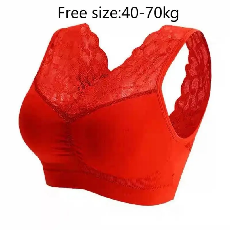 European and American styles Women Seamless Sexy Lace Bra Wireless Beauty Back Lingerie Push Up sports running Bra tube Top