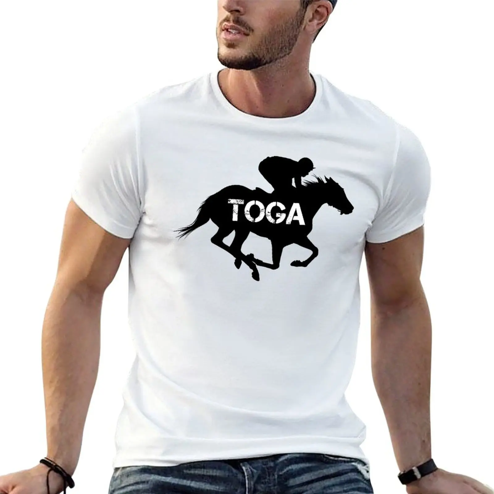 

Toga Horse Jockey - Saratoga Springs New York T-Shirt t shirt men 100% cotton luxury brand anime t shirts oversize T-Shirt