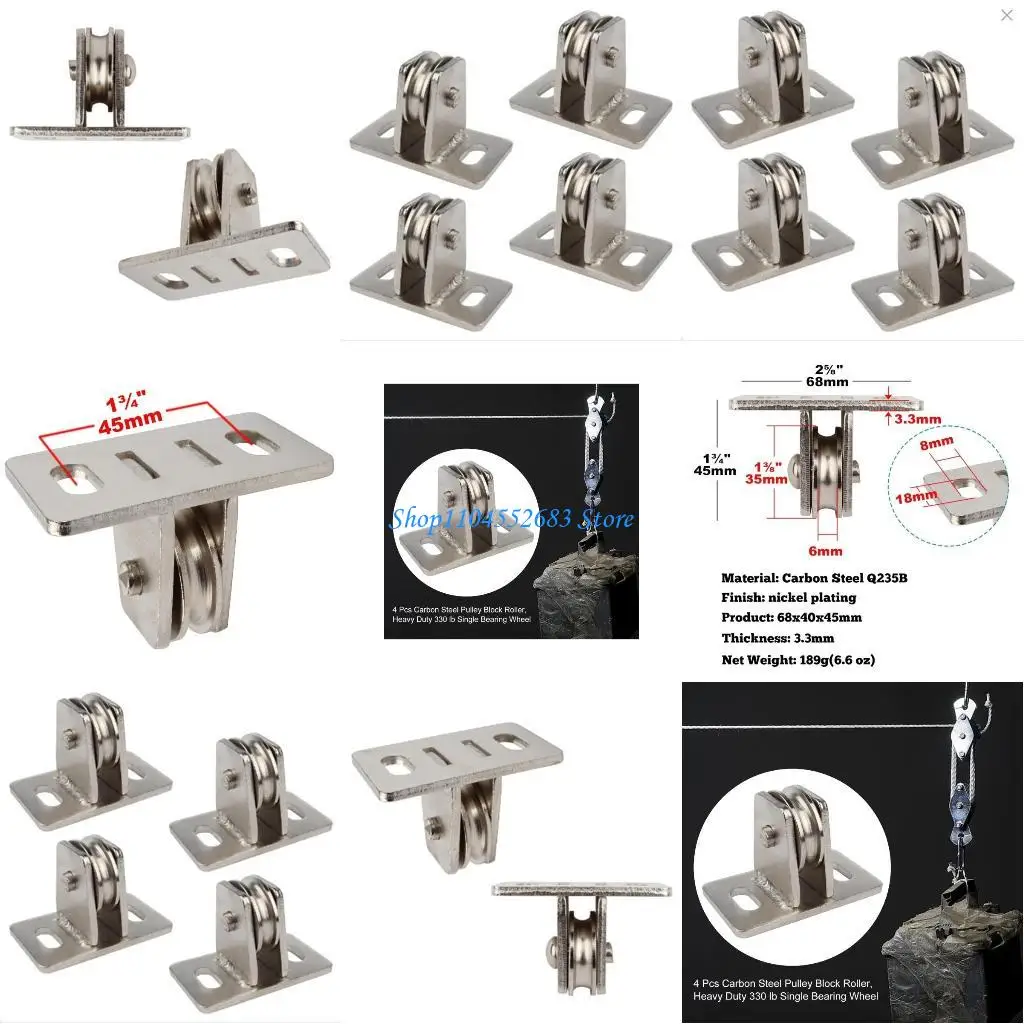 Y6GD Detachable Grooves Wheel Pulley Block Carbon Steel Pulleys Single Bearing Wheel