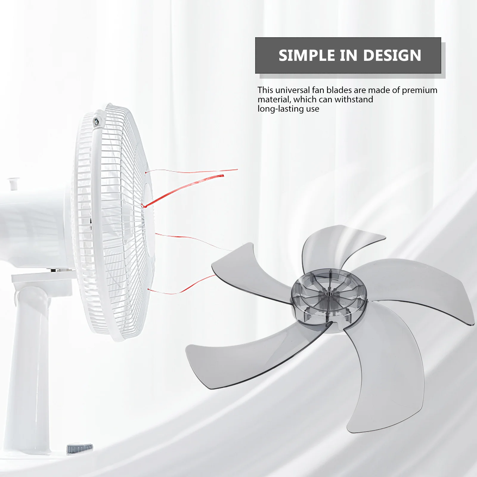 

Easy Install 5-Leaves Plastic Fan Blades for Standing Pedestal Table Fans and Simple to Clean Fan Blades