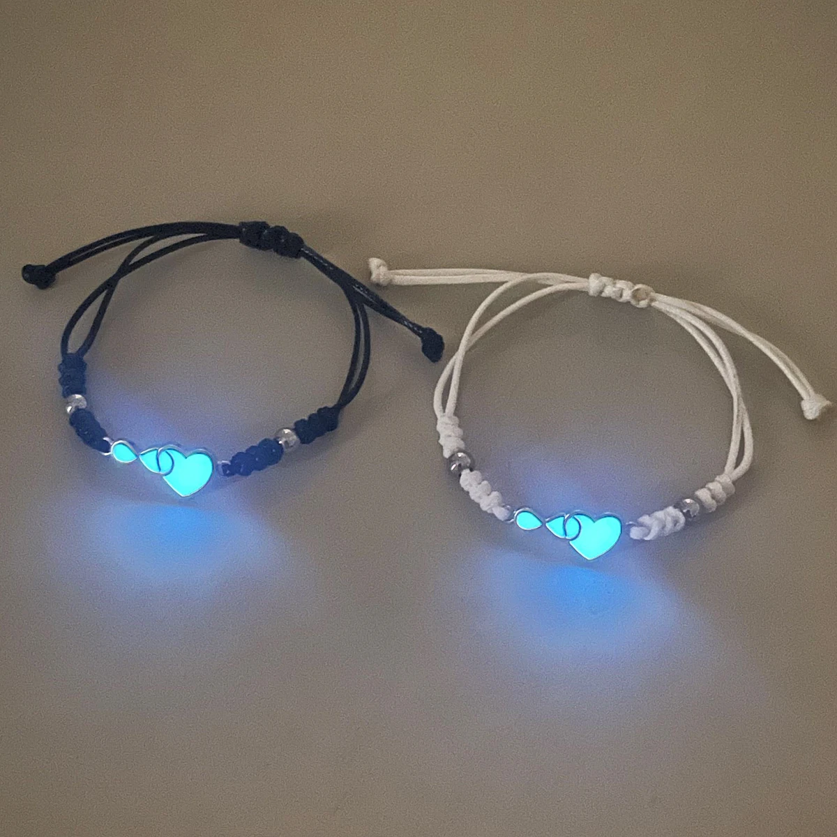 سوار زوجين الحب الذي لا نهاية له مضيئة سوار منسوج يدويًا من الحب الخالد