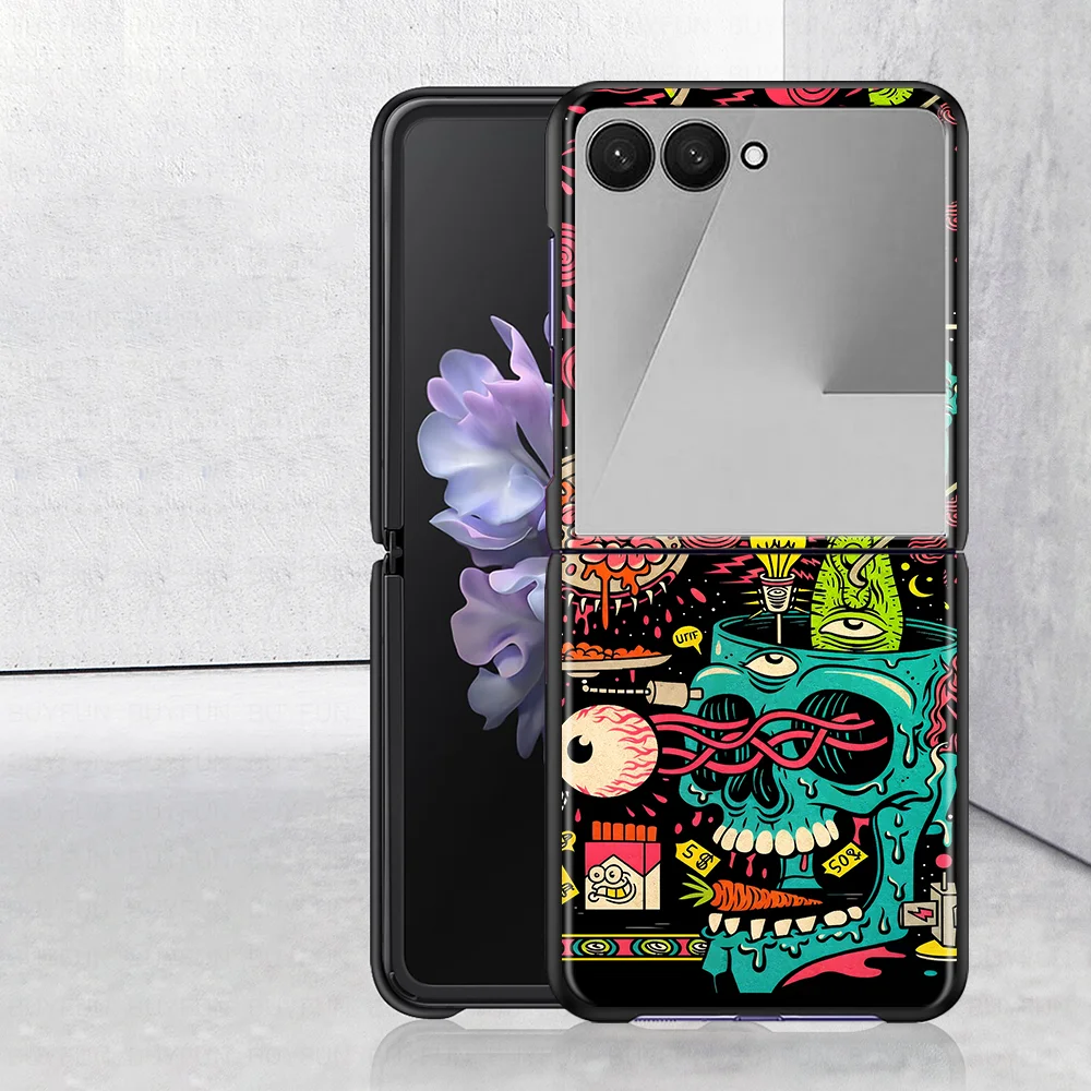 Phone Shell Case for Samsung Galaxy Z Flip 8 ZFlip8 Z Flip5 Z Flip4 Z Flip 7 6 5 4 Z Flip6 ZFlip7 FE Fashion Street Graffiti Art