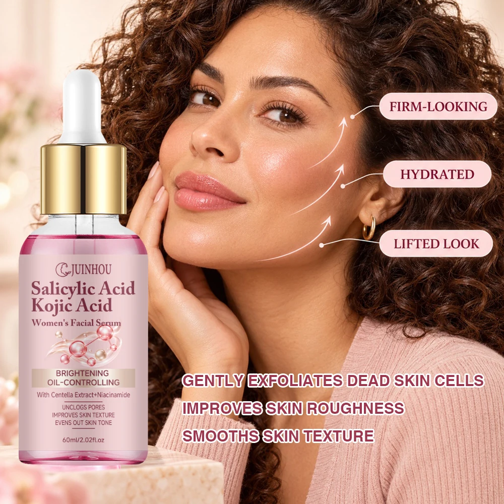 JUINHOU Women's Salicylic Acid & Kojic Acid Facial Serum Brightening Oil-Controlling Gentle Exfoliating Day & Night Face Care
