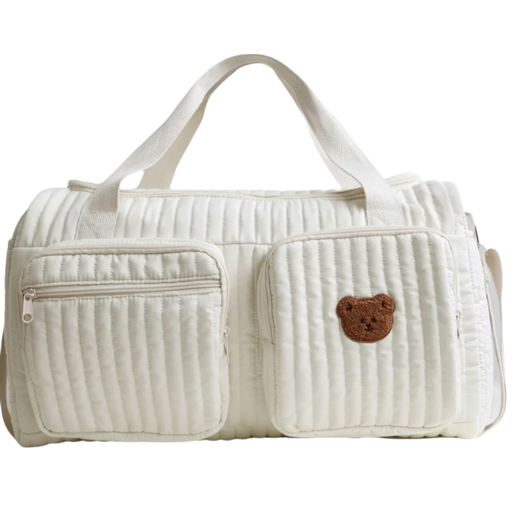 

Cartoon Little Bear Embroidered Diaper Bag Lightweight Practical Mommy Bag Leisure Large Capacity Handbag for Travel Outdoor