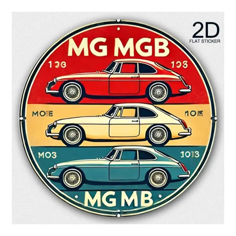 MG MGB Classic Car Display Sticker For Cars, Laptops, Windows, Doors, Fridges, Water Bottles