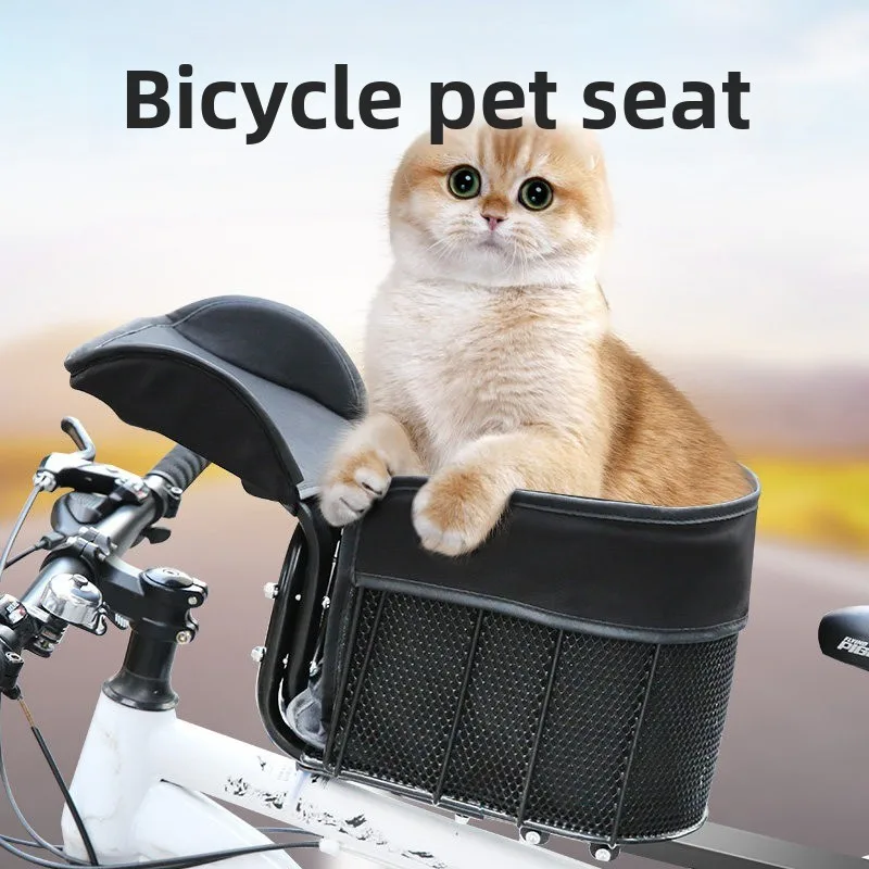 Bicycle Front Pet Seat Carrier Basket Portable Riding Travel Bag for Small Dog Cat Fit Mountain Road Bicycle Outdoor Cycling Use