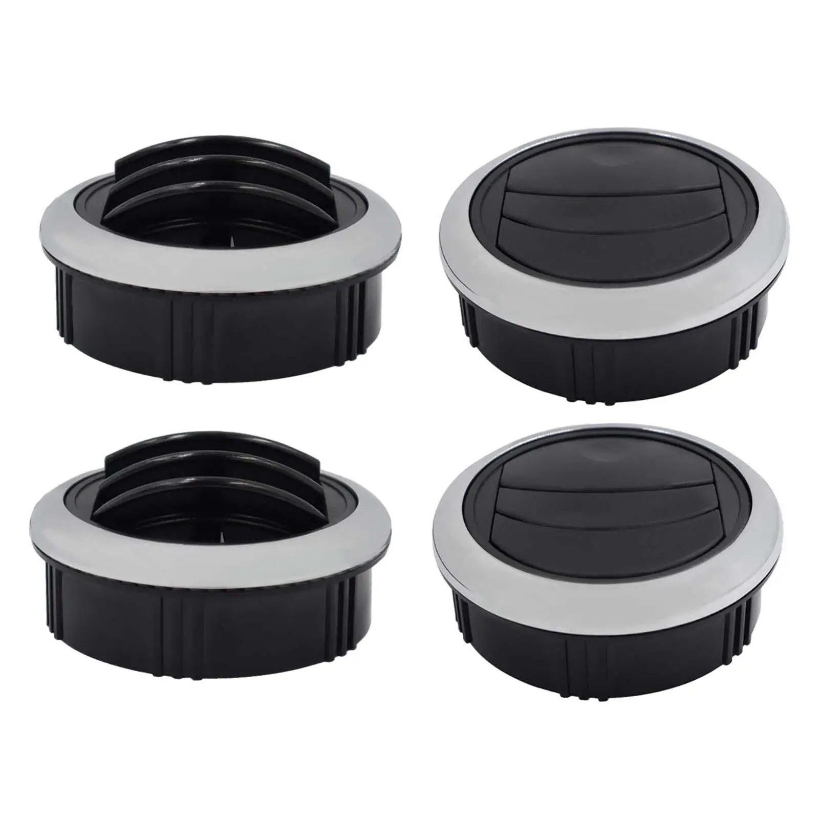 

4 Pieces RV Boat Yacht Dashboard Air Vent Accessories Side Roof Air Ventilation Outlet Round for Marine Bus Yacht Boat