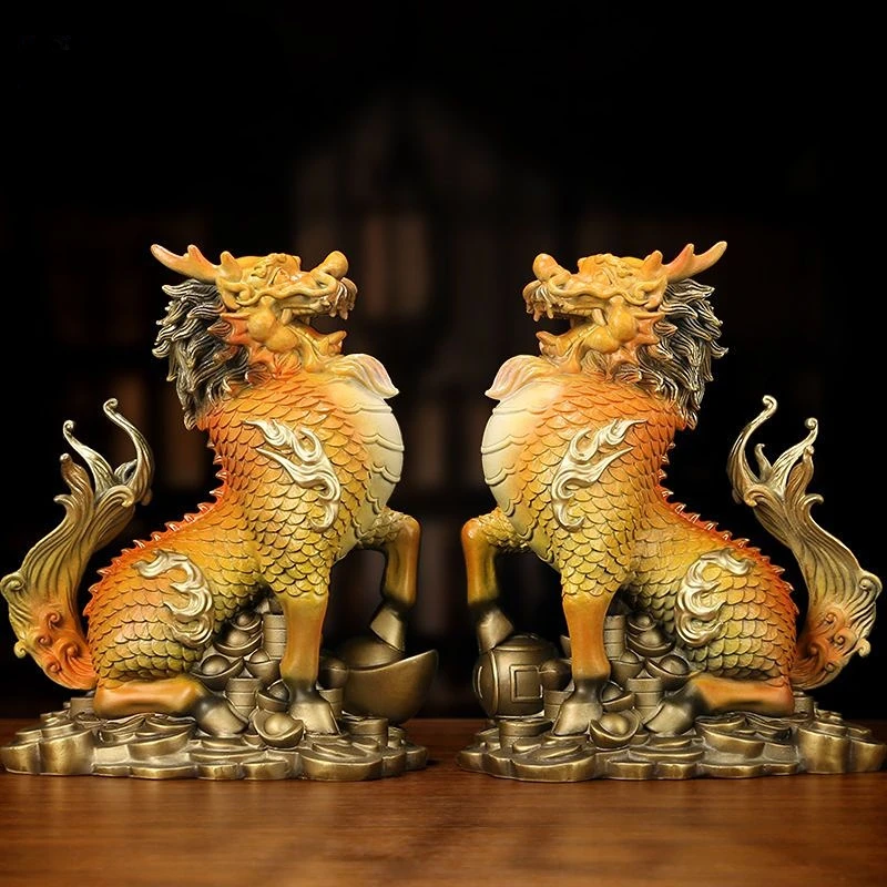 

Lucky Pixiu /Unicorn Ornaments Living Room Decor Feng Shui Home Decor Craft Statues Sculptures Craft Figurines Gift