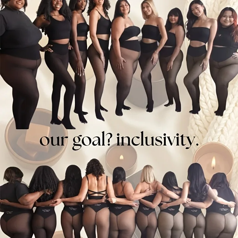 1Pc Warm Thermal Tights Pantyhose Women Autumn Winter Plus Size Fleece-Lined High-Waisted Black Sheer One Line Crotch Leggings