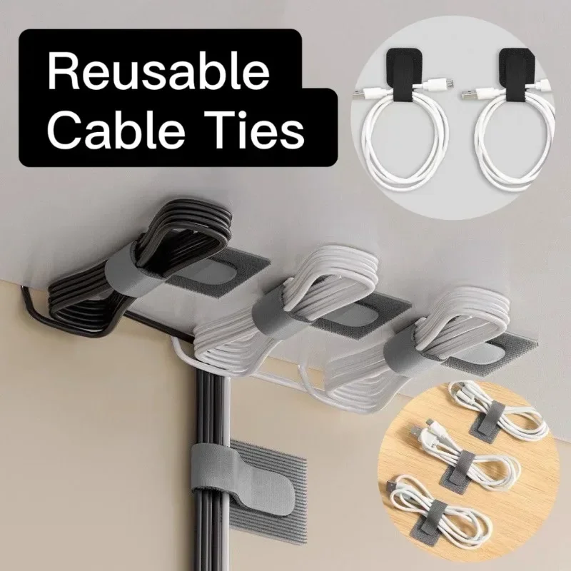 Ties Fastening Wire Reusable Cable Organizer Cord Rope Holder Self Adhesive Adjustable Cord Organizer Straps Desk Management