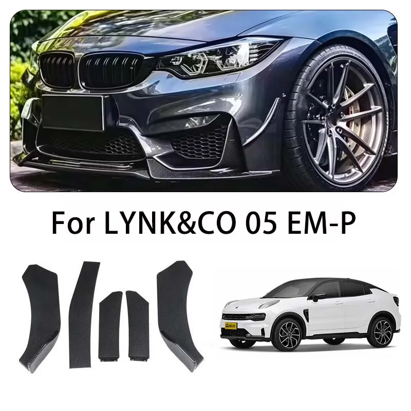 For LYNK&CO 05 EM-P body kits 5-Segment Adjustable Front Bumper Lip Splitter Body Kit