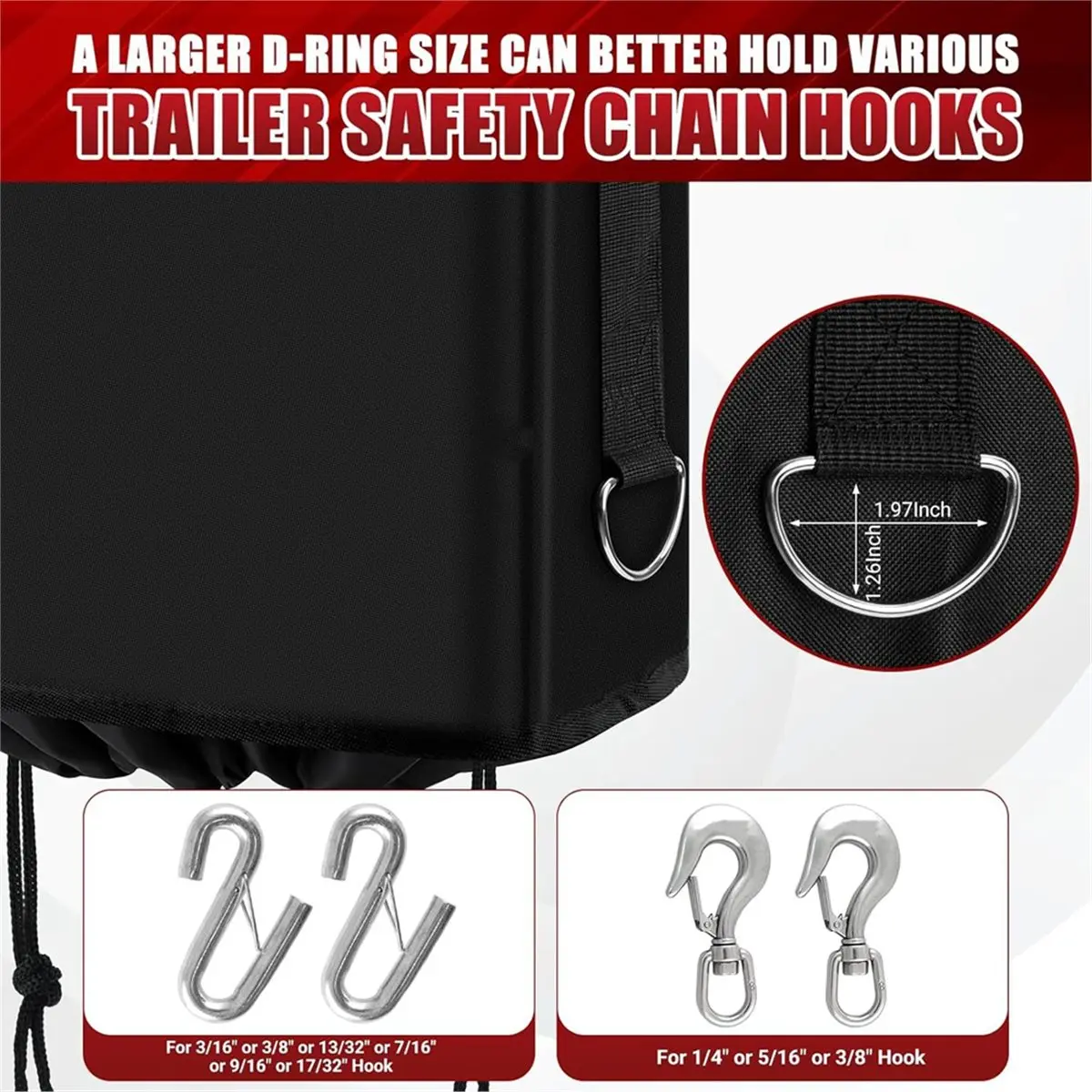 【2026 TOP Global】RV Jack Cover with Extended Height, 420D Oxford Fabric & Adjustable Dual Drawstrings, for Most Electric Tongue