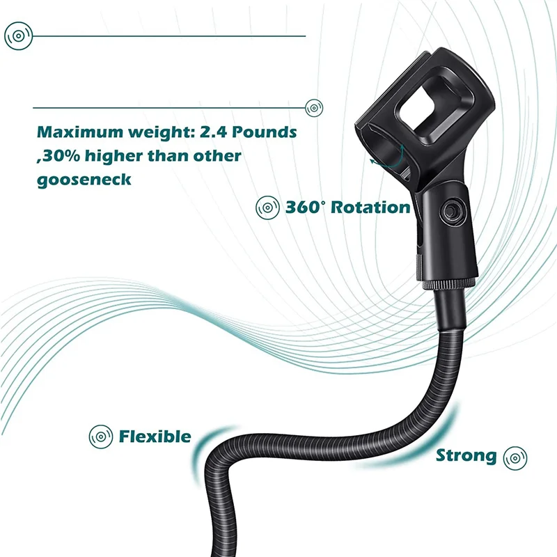 ABJG-2 шт. Регулируемая подставка для микрофона Гибкая настольная подставка на гибкой стойке Настольный зажим для записи