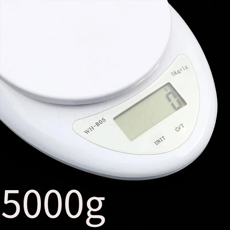5kg/1g Portable Digital Kitchen Scale, LED Electronic Food Weighing Balance for Baking Cooking Tools