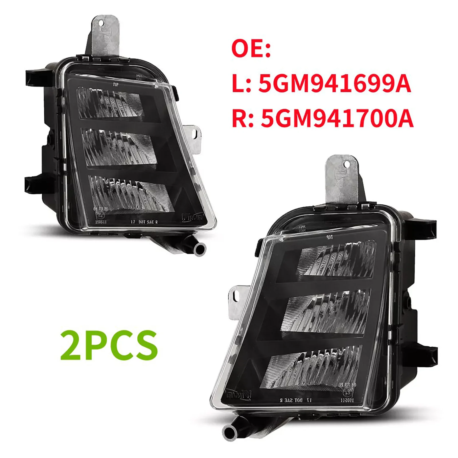 1Pair 5GM941699A 5GM941700A For VW Car LED Fog Lights Bumper Lamps Left & Right For Volkswagen Golf GTI 2014-2017 Auto Accessory