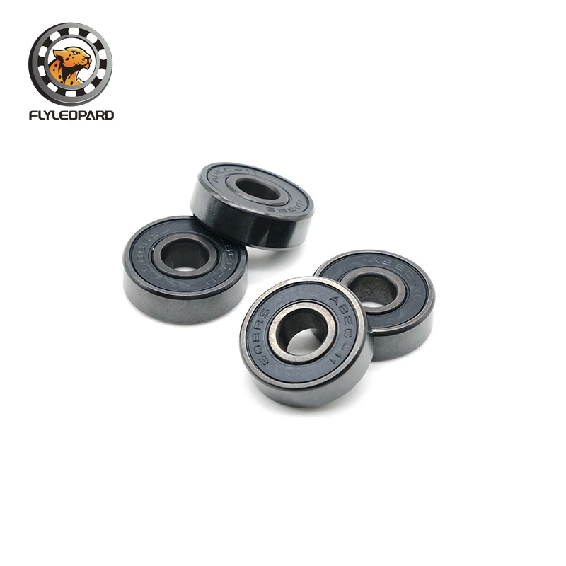 8pcs/lot ABEC-11 608 2RS Inline Roller Skate Wheel Bearing Black Sealed 8x22x7mm Bearing Skateboard Wheel Miniature Tool