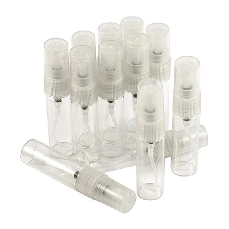 25Pcs Mini 5Ml Glass Refillable Travel Perfume Empty Bottle Atomizer Pump Spray