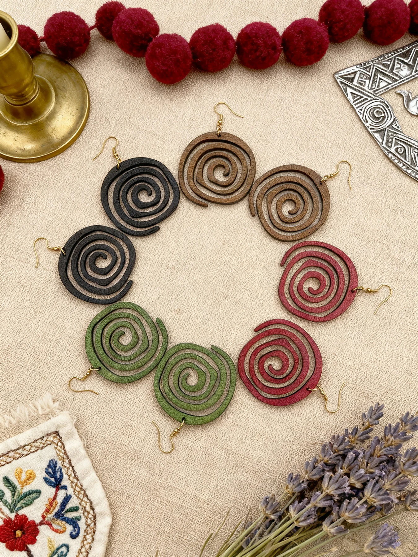 4 Pairs/Set of Vintage-Style W - Ethnic Fashion Wear For Women 评论和价格