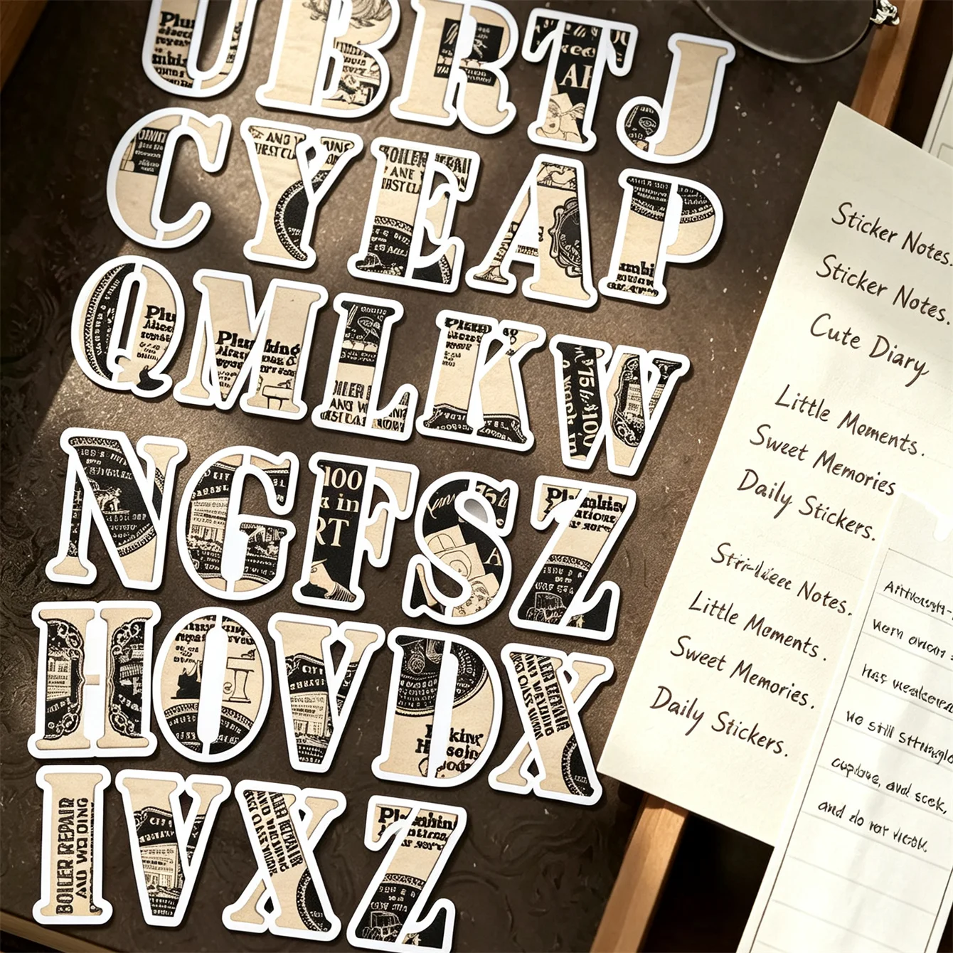 26/52pcs Creative Cute Self-made letter Stickers Graffiti Sticker DIY Decorative Mobile Phone Case Notebook Water Cup