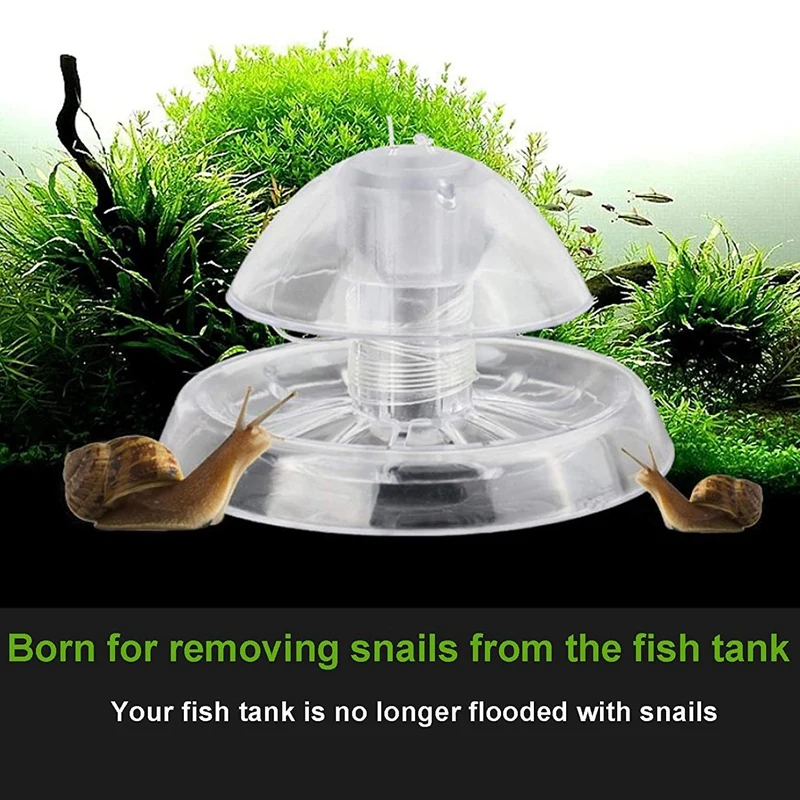 2 Pcs Snail Trap For Fish Tank Aquarium Plastic Clear Snail Trap Aquarium Plants Planarian Leech Catcher 6Cm