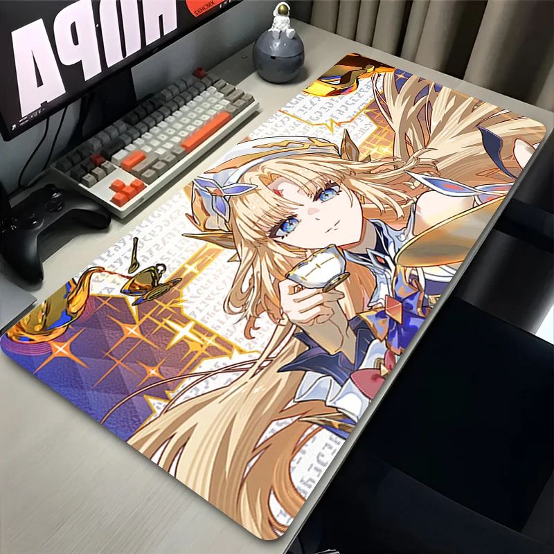 Mouse Pad Large Rubber Lock Edge Table Carpet Nicole Reeyn Genshin Impact Mouse Pads Computer Gaming Accessories Keyboard Mats