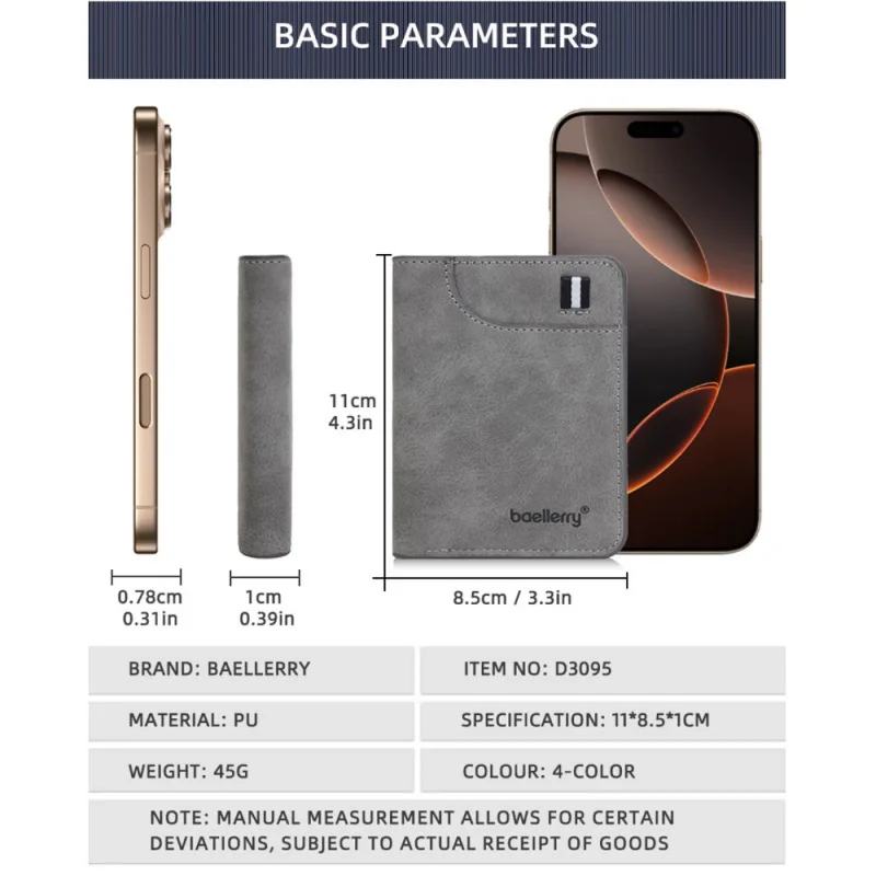 New Men'S Two-Fold Short Wallet, Thin Multi-Functional PU Small Wallet, Simple And Multi-Slot Card Holder