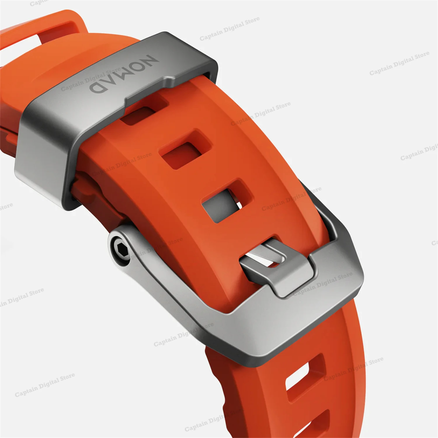 NOMAD Rocky Point Band Magma Natural Titanium Hardware FKM Fluoroelastomer Rubber Waterproof for Apple Watch Ultra & Ultra2