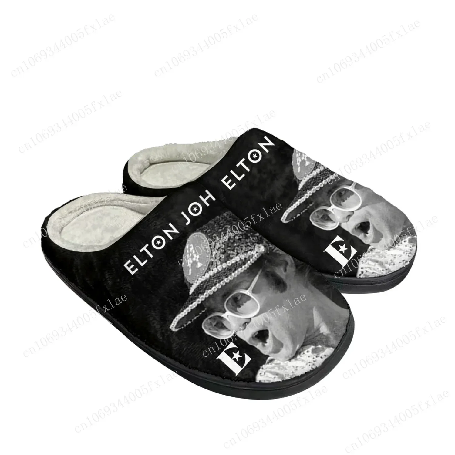 

Elton John Pop Rock Singer Home Cotton Custom Slippers Mens Womens Sandals Plush Bedroom Casual Keep Warm Shoe Thermal Slipper