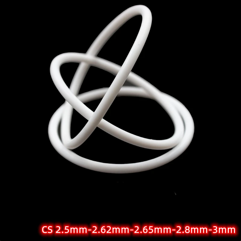 Custom PTFE O-Rings,10 Pcs, CS 2.5-3mm, Chemical Heat Resistant,Non-Stick Sealing Gasket for Acids,Solvents,High-Friction, White