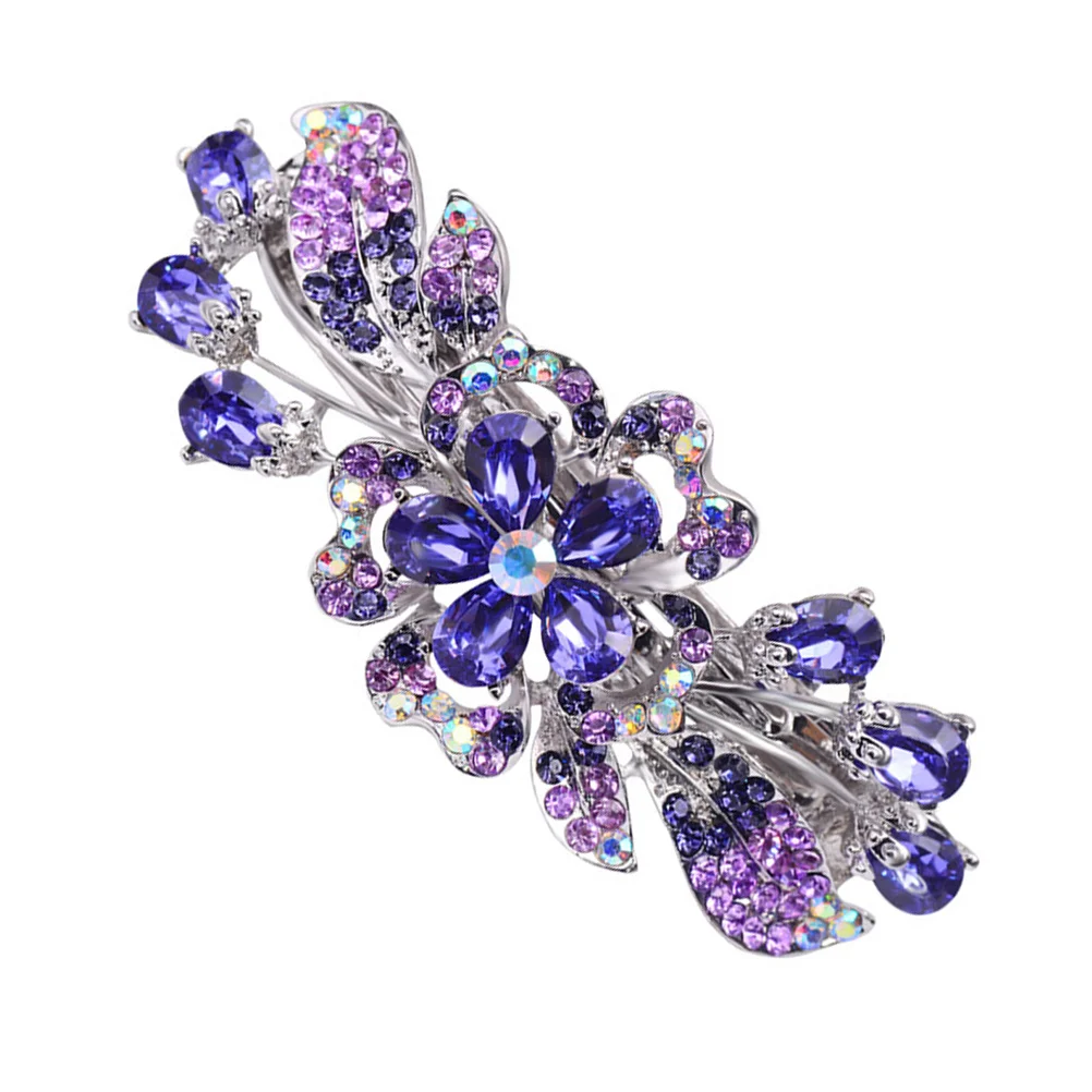 

Hairpin Rhinestone Clip Clips for Clamp Holder Barrettes Crystal Back Ponytail Alloy Holders Miss Women