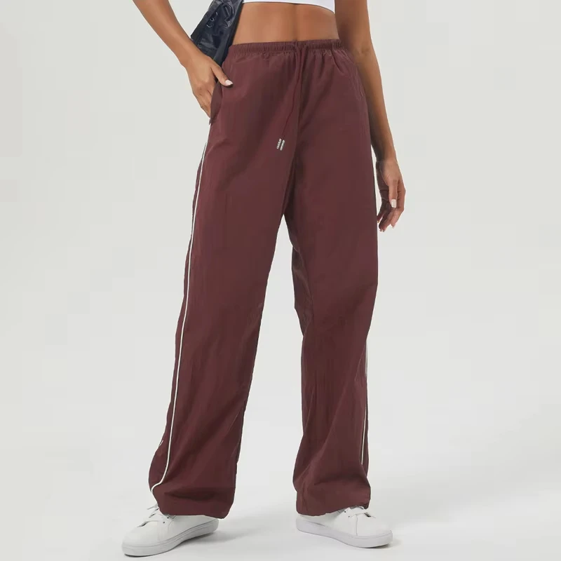 

Loose Sports Yoga Pants Women Solid Color Woven Gym Trousers Breathable Quick Dry Jogger Pants Female Sportswear Workout Clothes