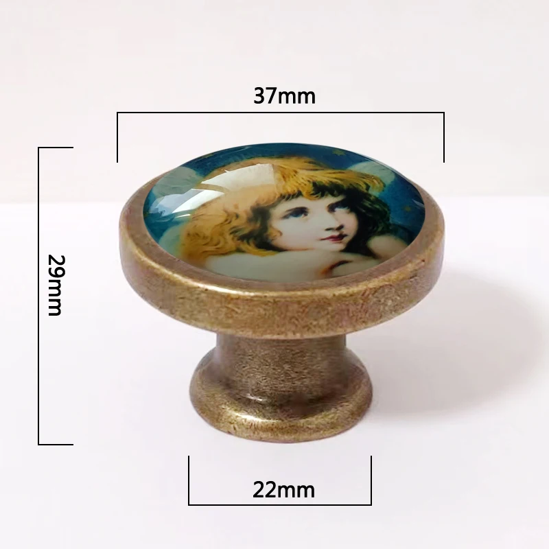 Angel Cabinet Dresser Knobs pull Glass Cabochon Knob Domed Cabinet Knobs Furniture Knobs