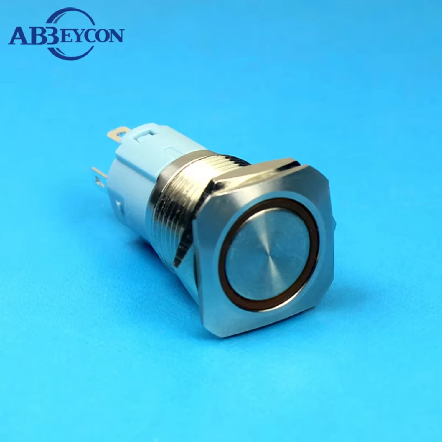 ABILKEEN 16MM Metal Push Button Switch 1NO1NC Momentary/Latching Push Button with LED Ring Illuminate Square Surface Push Button