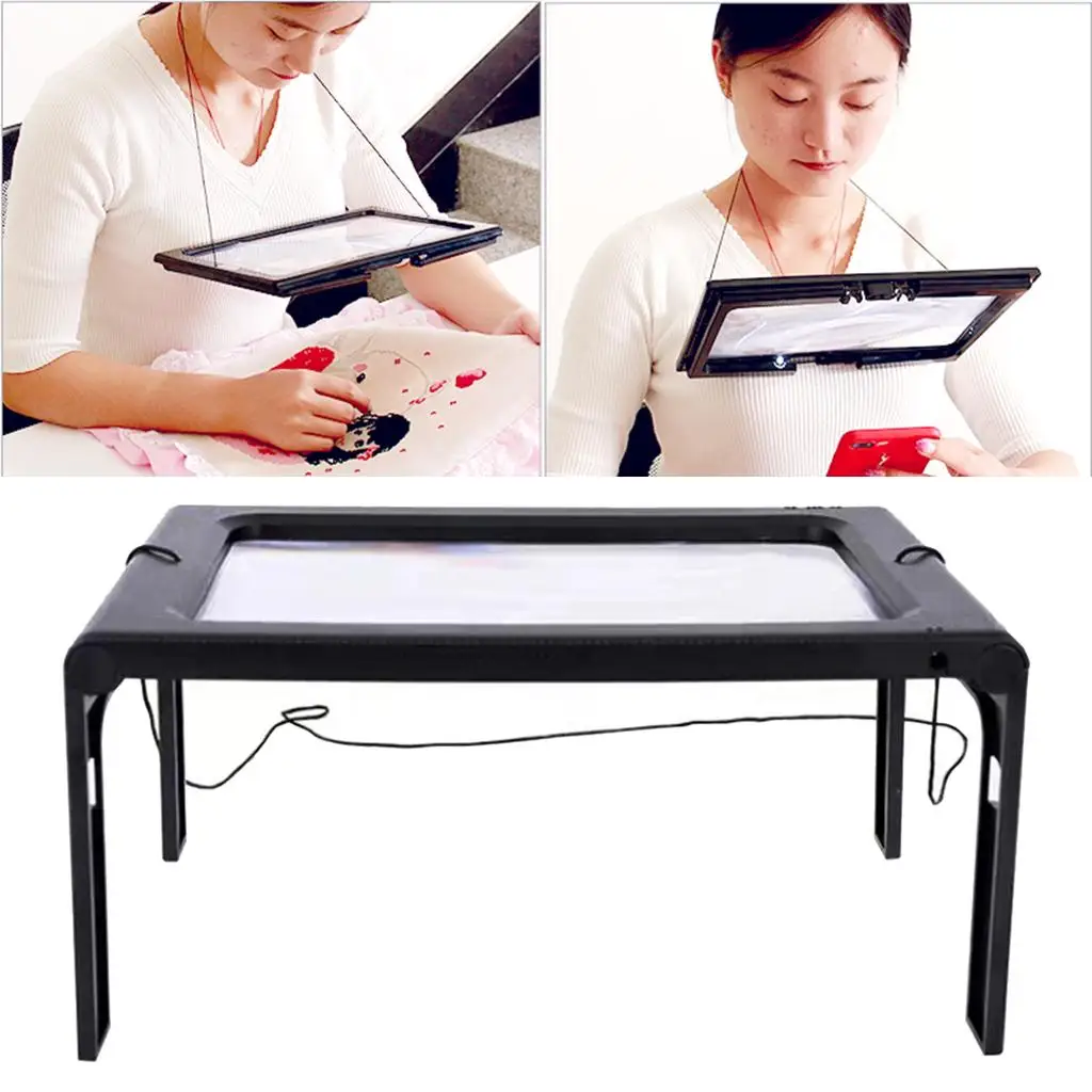 Foldable Hands Free 6 LEDs Light 2.5x Zoom Glass Book Reading With USB