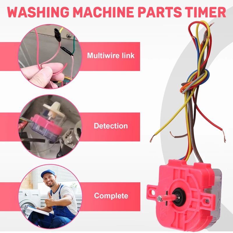 مؤقت أجزاء الغسالة العالمي مع 6 أسلاك 220 فولت 3.5 أمبير DXT15SF-G تثبيت مسافة 6.5-7.5 سم