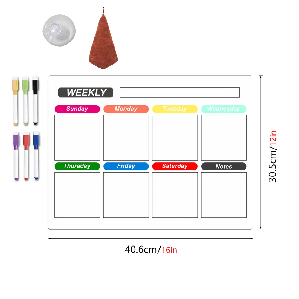 Erasable magnetic refrigerator stickers removable weekly and monthly planner note-taking message board schedule PVC whiteboard s