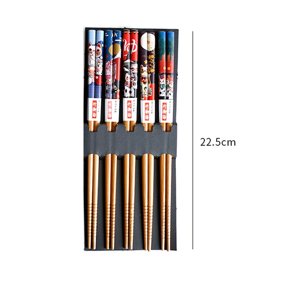 5Pairs Japanese Chopsticks for Sushi Non-Slip Food Sticks Chop Sticks Reusable Chinese Chopsticks Tableware Gift Kitchen Tools