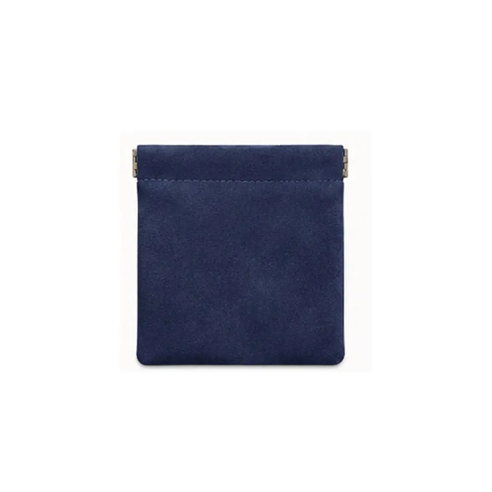 Automatic Spring Open Small Storage Pouch Self-Closing Suede Cable Organizer Mini Cosmetic Bag