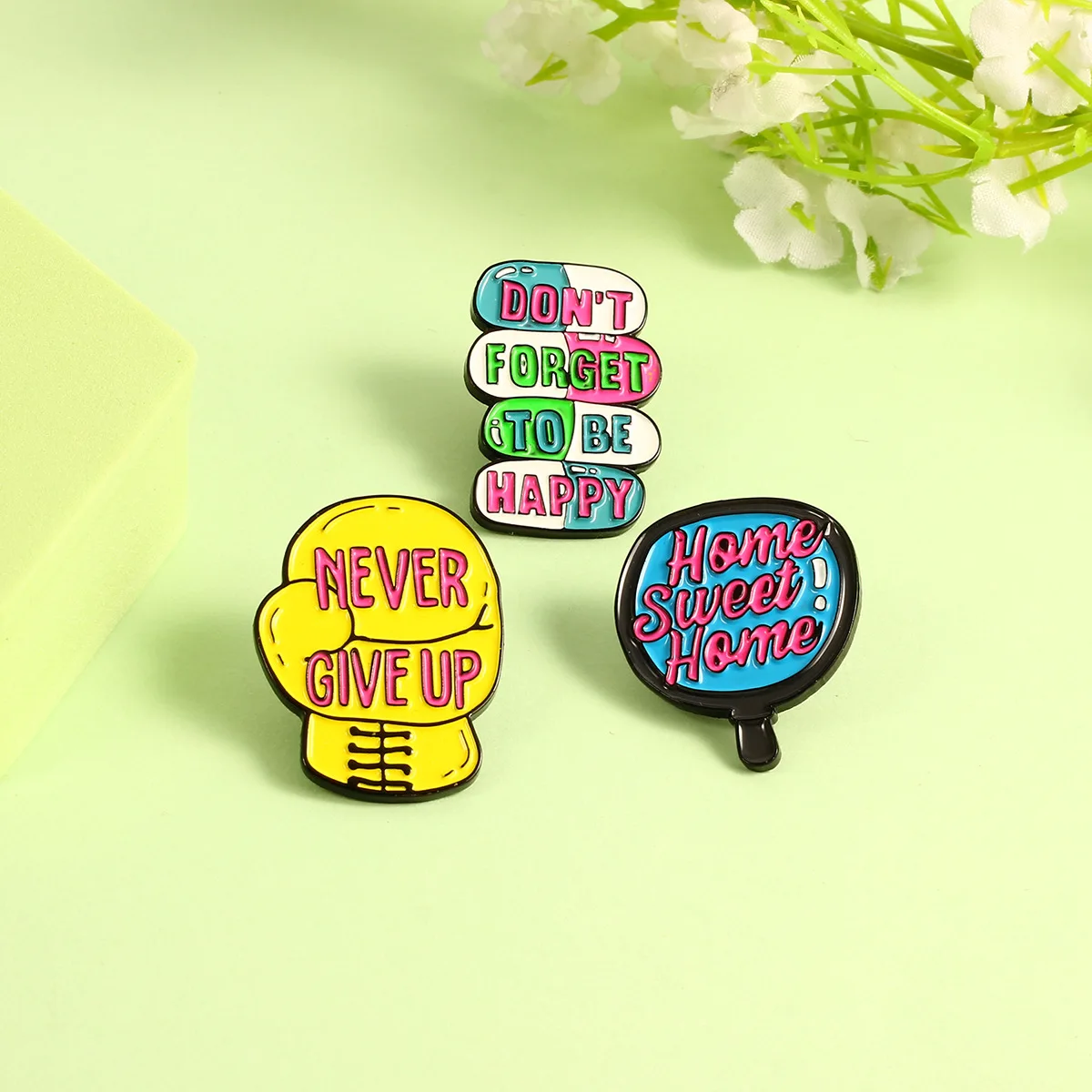 Creative Stubborn Boxing Gloves Vitamin Candy Pills Photo Handsome Self Brooch Fashion Combination Badges Clothing Accessories