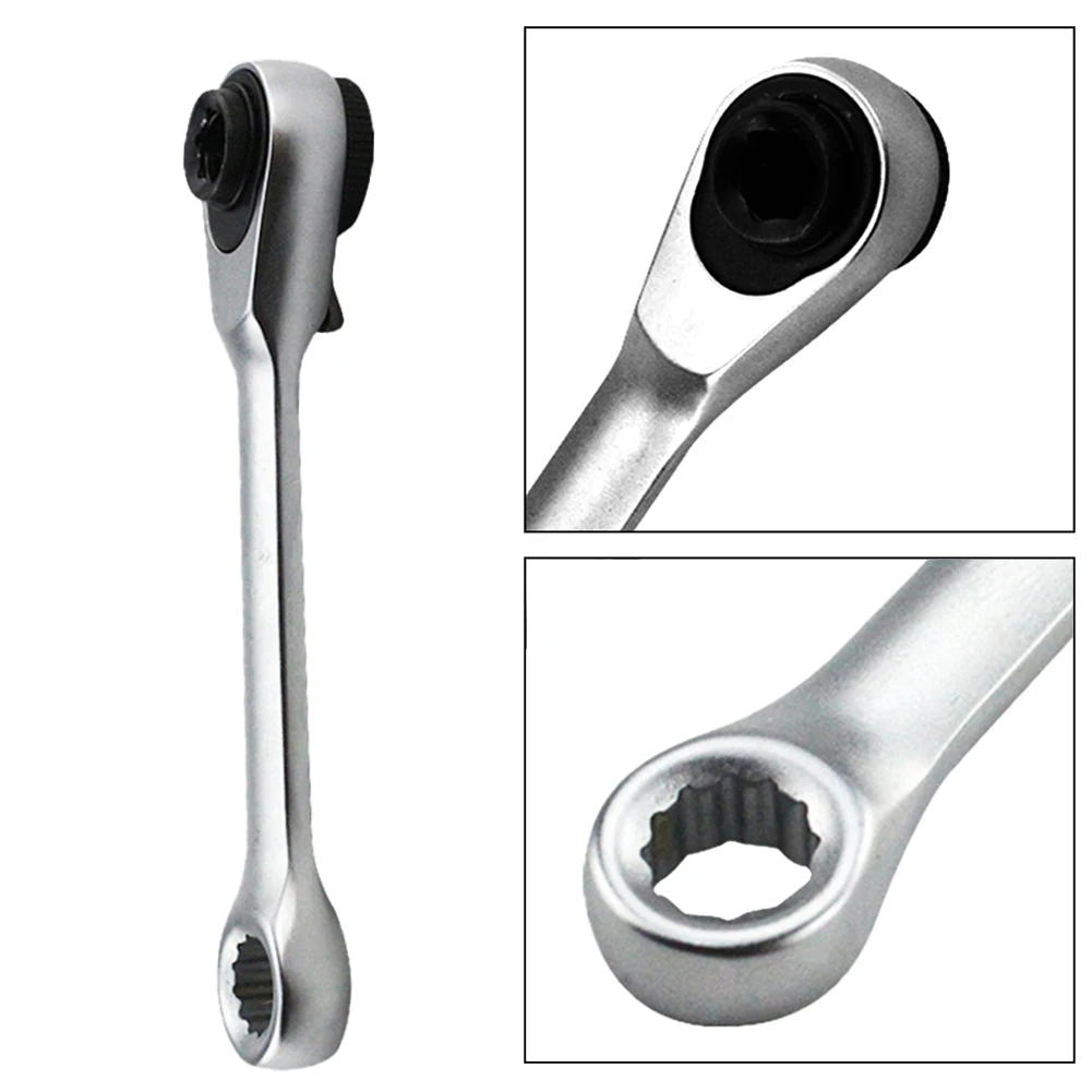 

1/4 Fast Bi-directional Double-ended Mini Ratchet Wrench 72 Gear Quick Socket Wrench Hand Tool 45# Steel