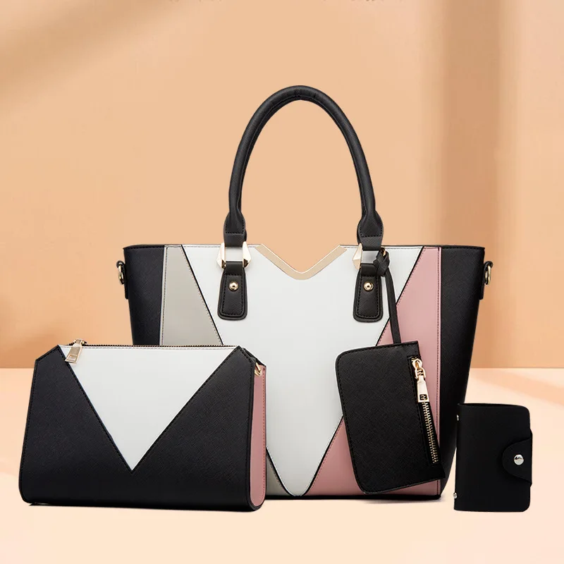 Women's bag 2026 new fashion oblique span simple child and mother bag four-piece mother and child bag women's tote bag shoulder
