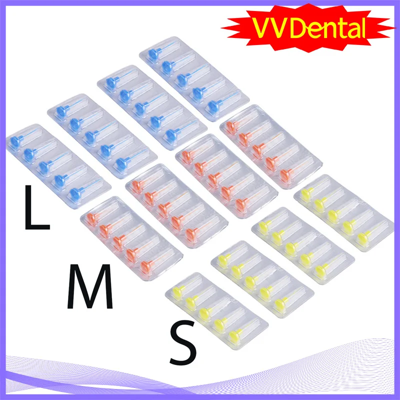 

60pcs Dental Sonic Irrigator Tips Endo Activator Ultrasonic Washing Tooth Tip S+M+L Red/Blue/Yellow