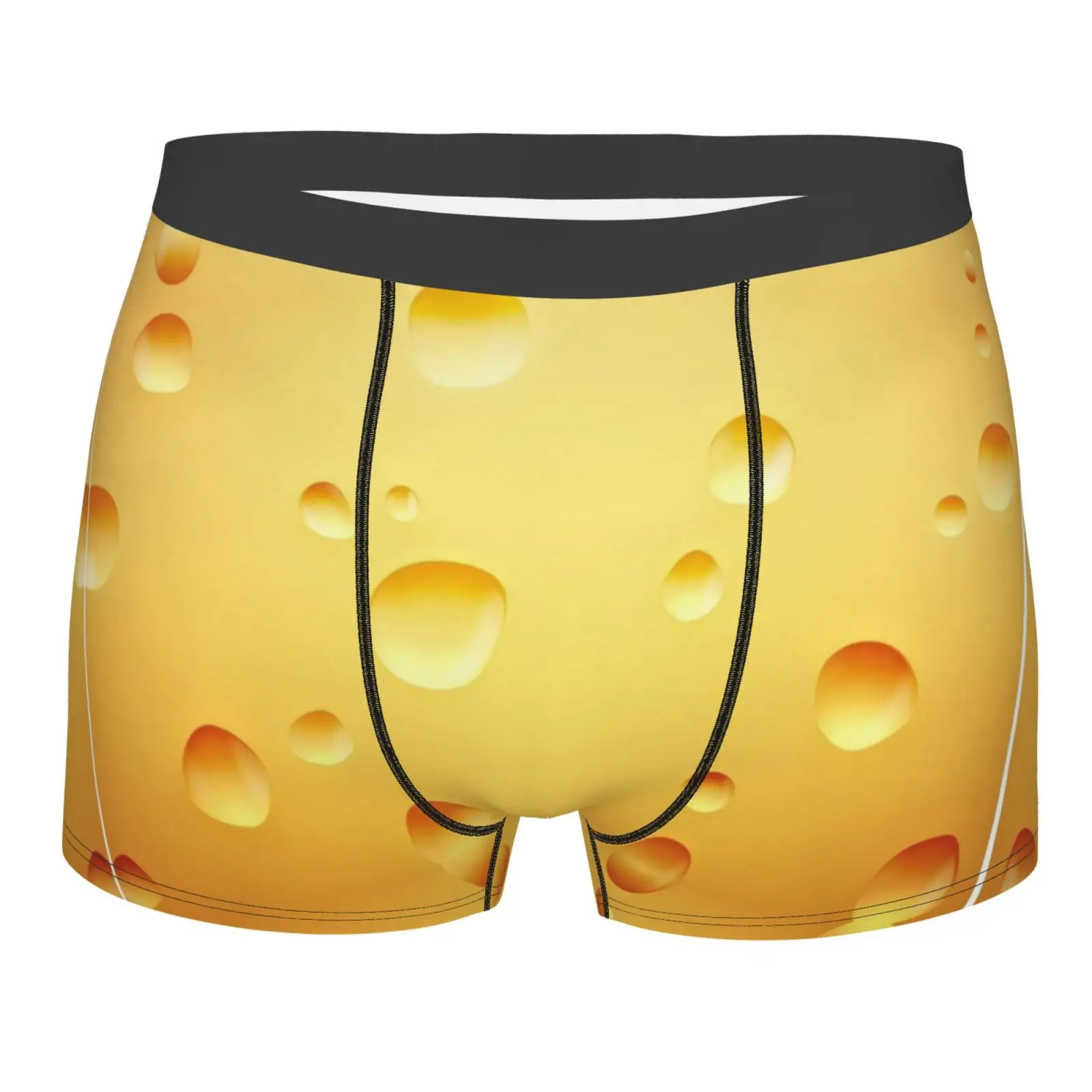 Cheese 3D Print Men Underwear Male Underpants Double Sides Printed Soft Breathable Machine Wash Panties Polyester Boxers