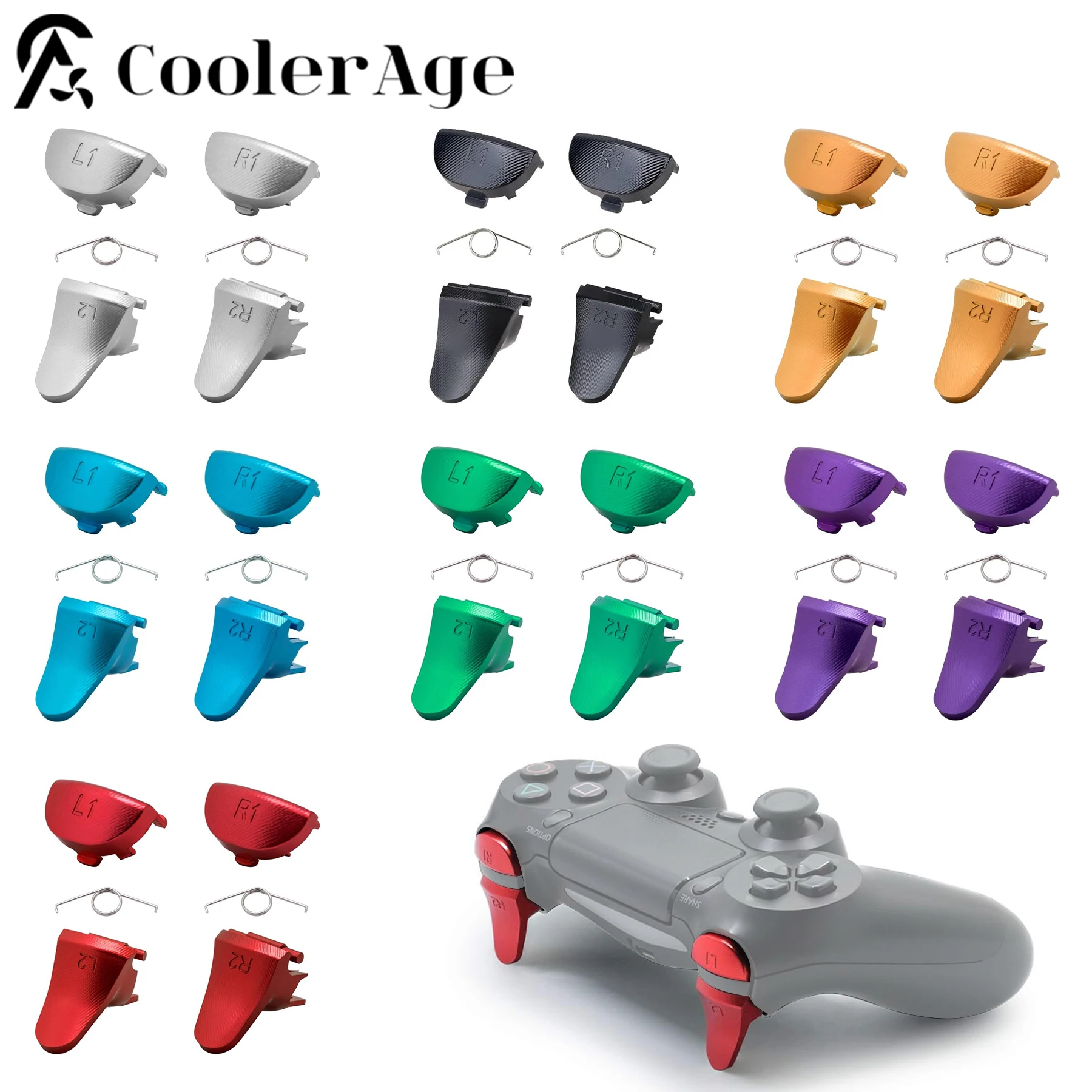 Replacement Triggers for PS4 for Xbox One S/X Controller Aluminum Metal L1 R1 L2 R2 Trigger Buttons