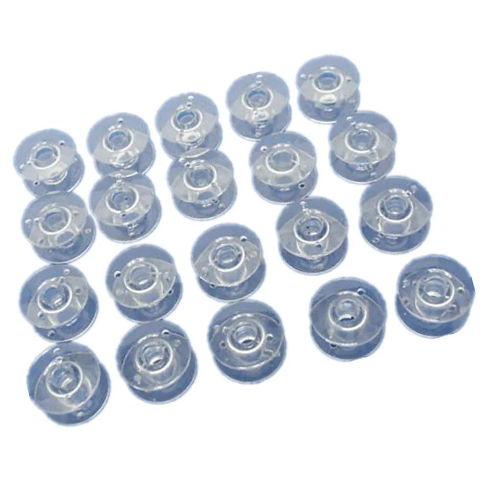 بكرات لآلة الخياطة 2.1 سنتيمتر بكرات بلاستيكية شفافة مسبقة الجرح علبة بكرة بديلة شفافة للتطريز 2 حزمة #4