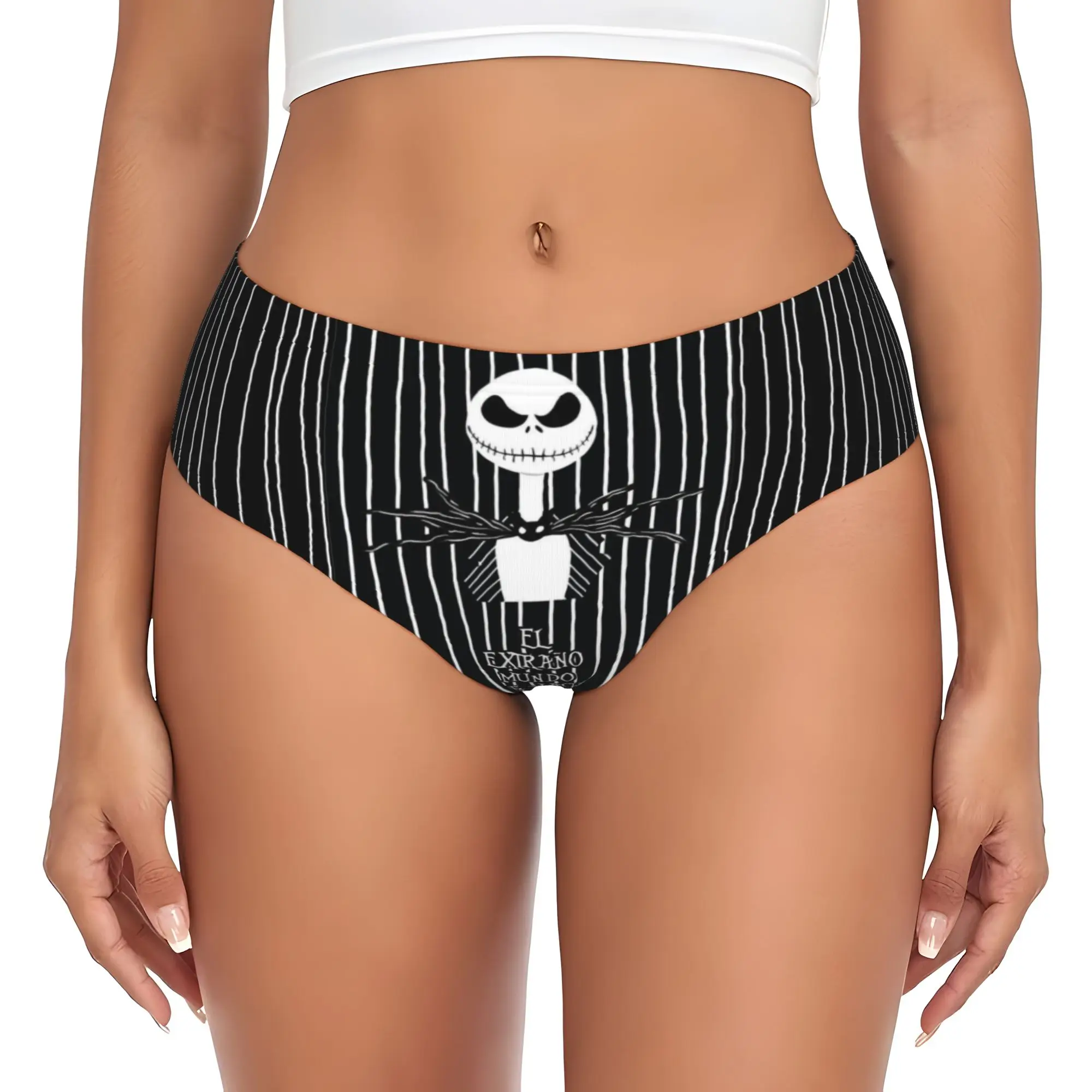 Braguitas personalizadas para mujer Jack Anime S-Skellingtones, ropa interior transpirable para mujer